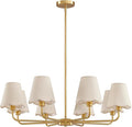 KAISITE Modern Gold Chandelier 8-Light Farmhouse Chandelier for Dining Room Industrial Dining Kitchen Light Fixture Over Table Ceiling Chandelier for Bedroom Living Room Foyer Entryway