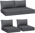 AAAAAcessories Outdoor Deep Seat Cushions, Waterproof, Fade-Resistant Patio Furniture Replacement Cushions, 24" x 24" x 5" + 24" x 13.5", Set of 4, Dark Gray