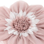Handmade 3D Blush Pink Flower Pillow Cute Decorative Round Velvet Throw Pillows Modern Boho Farmhouse Accent Cushion for Bed Couch Car Bedroom Living Room Home Decor Gift 12 Inch Rose Gold