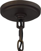 Possini Euro Design Bronze Pendant Light - 4 Light, Clear Waterglass Drum Shade, Bronze Brass Rustic Modern Pendant Light for Kitchen Islands, Dining Rooms, and Living Rooms - 19" Wide, 18 1/4" High