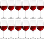 Set of 12 Unbreakable Acrylic Wine Glasses with Stem, 19 oz Plastic Wine Glasses Reusable Clear Goblet BPA-Free for Outdoor Drinking, Pool, Travel, Camping or Picnic Gift Supplies(Goblet)