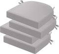 idee-home Outdoor Chair Cushions Set of 4, Thick 19" x 19" x 3" Patio Chair Cushions for Outdoor Furniture Waterproof with Ties, Seat Cushion, Chair Pads Dining Chair Grey