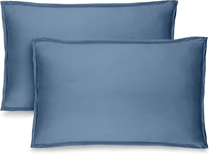 Bare Home King Pillow Sham Covers - Set of 2 - Premium 1800 Ultra-Soft Microfiber - Double Brushed - Stain & Fade Resistant - Bed Pillow Shams - Pillows Not Included (Set of 2, Coronet Blue)