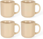 GZG 18 oz Coffee Mugs Set of 4, Modern Ceramic Coffee Cups Set with Handle, Large Coffee Mugs for Tea, Latte, Milk, Cocoa, Rustic Matte Glaze, Microwave & Dishwasher Safe(Warm Sand)