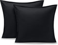 Bare Home Euro Pillow Sham Covers - Set of 2 - Premium 1800 Ultra-Soft Microfiber - Double Brushed - Bed Pillow Shams - Pillows Not Included (Set of 2, Black)