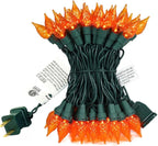 Orange Halloween String Lights 19ft, 70 LEDs C5 Christmas Lights for Indoor and Outdoor Use, ETL Certified Perfect for Halloween, Thanksgiving, and Christmas Decor