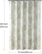 Extra Long Fabric Shower Curtain, Sage Green Plant Leaf Shower Curtains for Bathroom, 72" W x 84" H