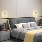 MOLUOLA LED Wall Lamp Wall Mounted Reading Lights, Adjustable Headboard Plug in Wall Sconce with USB C+A Ports, Headboard Bedside Lamp with 9W+3W Night Light 3000K (White)