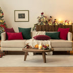 MIULEE Pack of 2 Christmas Wine Red Couch Throw Pillow Covers 20x20 Inch Soft Chenille Pillow Covers for Sofa Living Room Solid Dyed Pillow Cases