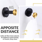 APLusee Black Gold Robe Towel Hook, Stainless Steel Coat Hanger, Clothes Holder for Bath Toilet Accessories, Wall Mounted