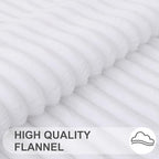 Simmore Decorative Fall Throw Pillow Covers 26x26 Set of 2, Soft Natural Plush Flannel Double-Sided Fluffy Couch Pillow Covers for Sofa Living Room, White