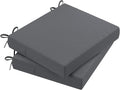 AAAAAcessories Outdoor Seat Cushions for Chairs, Waterproof, Fade-Resistant Patio Furniture Replacement Cushions, 20" x 18" x 3", Set of 2, Dark Gray