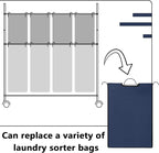 Bonuci 3 Pcs Laundry Sorter Replacement Bags Hamper Cart Removable Replacement Laundry Storage Organizer Bag Hamper Liner, No Hooks 14.76 x 8.66 x 21.65 Inch (Dark Blue)