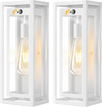 15" Motion Sensor Outdoor Lights, 2 Pack Large White Outdoor Light Fixture, 3 Lighting Modes Waterproof Anti-Rust Wall Sconces, Exterior Lighting Fixtures for Front Door, Porch, Garage