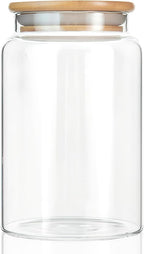 30 oz/900 ml Glass Storage Canister with Airtight Lid, Clear Decorative Container Jar for Coffee, Spice, Candy, Salt, Cookie, Condiment, Pepper, Sugar, Overnight Oats - Medium