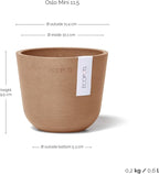 Ecopots Oslo Mini Durable Modern Round Indoor/Outdoor Recycled-Based Composite Flower Pot Planter, Terracotta Color, 4.5"