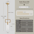 Modern Brass Island Pendant Light, 12'' Glass Pendant Lights, Gold Kitchen Island Pendant Light Fixture, Farmhouses Pendant Light, for Kitchen, Dining,Bathroom,Bedroom,Bulb Included