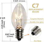 Couah C7 Christmas String Lights-25Ft Vintage Clear Lights with 27 Clear Incandescent Bulbs (2 Spare), Outdoor String Lights for Christmas Party Backyard Wedding - Green Wire