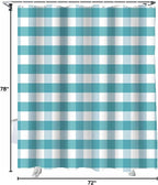 Vandarllin Rustic Teal White Buffalo Check Plaid Pattern Shower Curtain, Farmhouse Shower Curtains Set with Hooks, Waterproof Fabric Bathroom Curtains Decor Home Accessories,72 X 78 Inch Long
