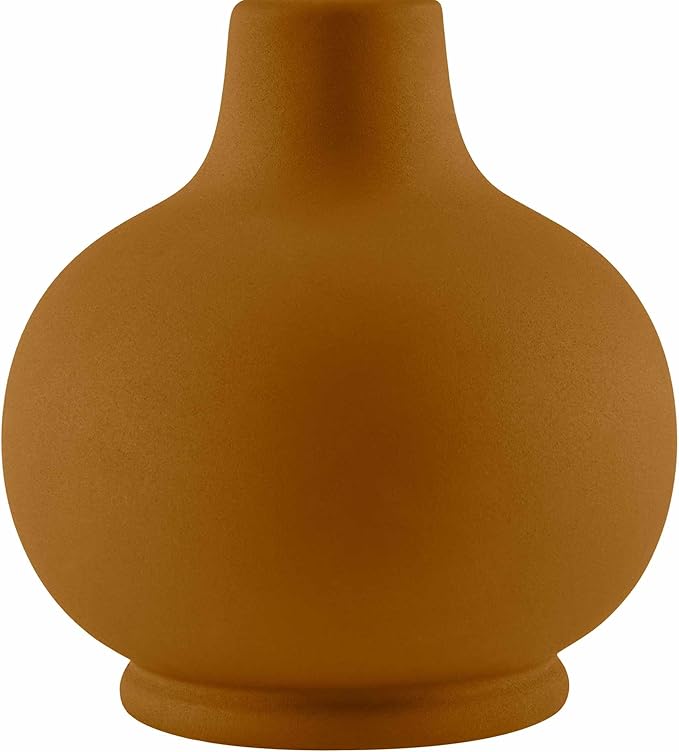 BoutiqueRugs Navarro Boho Ceramic Bedside Table Lamp for Bedroom Nightstand and Living Room - Shade Rattan - Brown, Beige - 13" H