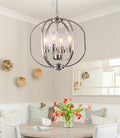 BOZO 20'' Globe Chandelier Brushed Nickel Chandeliers, 4-Light Modern Orb Chandelier,Ceiling Hanging Light Fixture with Glass Shade, Pendant Light for Dining Room Entryway Living Room