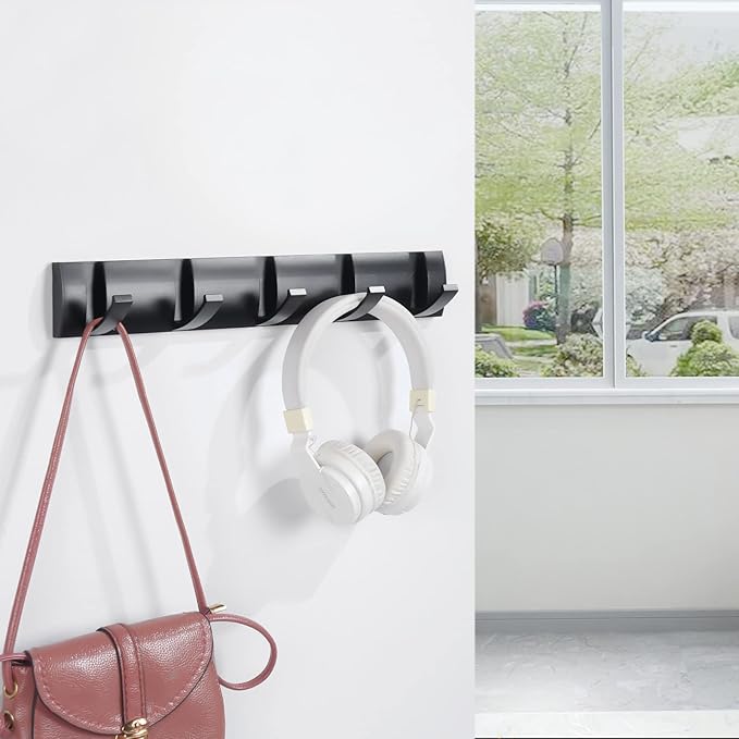 Wall-Mounted Coat Hooks, Black