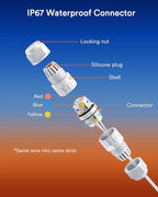 Lumary Waterproof 3PIN Wire Connector for Permanent Outdoor Lights, White, 2 Pack