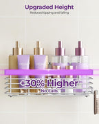 ODesign Shower Caddy 3 Pack SUS304 Stainless Steel-No Drilling-Shower Bathroom Shelves Rack,Rustproof Wall Mounted,Adhesive Shower Shelf Basket Organizer-Silver