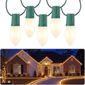Brightown C9 LED Christmas Lights Outdoor, 100 FT 100 Warm White Connectable C9 String Lights for Christmas Tree Patio Roofline Garden Backyard Holiday Party Indoor Outdoor Decoration, Green Wire