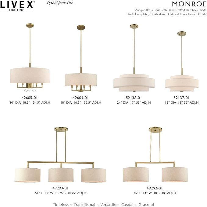 Livex 2605-01 Transitional Three Light Outdoor Wall Lantern from Exeter Collection Finish, Antique Brass