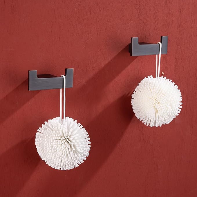 RANDOM Double Towel Hooks for Bathroom Wall Hook Heavy Duty Coat Robe Clothes Towel Sponges Hooks Holder SUS304 Stainless Steel Wall Mount Bathroom Kitchen Accessories 2 Pack Oil Rubbed Bronze