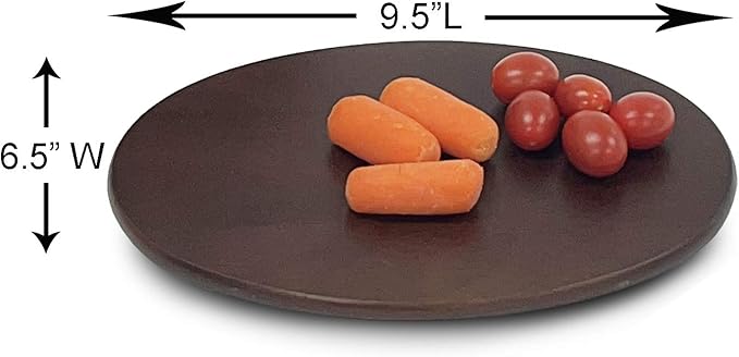 Woodard & Charles 6 Piece Wood Boards with Stand, Perfect for Serving, Sushi, Cheese, Hors d'oeuvre, Charcuterie, Sandwiches, 7 Piece Set, 9 1/2" x 6 1/2" (Walnut)