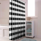 Vandarllin Rustic Black White Buffalo Check Plaid Pattern Shower Curtain, Farmhouse Shower Curtains Set with Hooks, Waterproof Fabric Bathroom Curtains Decor Home Accessories,72X 96 Inch Extra Long