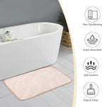 Bath Mats 30x20 Non-Slip Absorbent Bathroom Rug, Quick Dry Machine Washable Shower Tub Mat with Rubber Backing, Soft Floor Carpet for Bathroom Decor Wave White