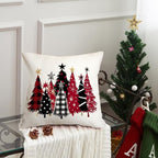 AACORS Christmas Pillow Cover 20X20 Set of 2, Watercolor Christmas Tree Stars Decoration Holiday Farmhouse Winter Pillow Case for Sofa Couch Decor AA651-20-2
