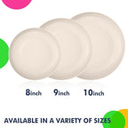Homienly Wheat Straw Dinner Plates Set of 8, Unbreakable, Dishwasher & Microwave Safe, Modern Style, 9 inch, Beige