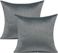 Grey Gray Velvet Throw Pillow Covers Set Soft Solid Decorative Square Cushion Cases Cozy Pillowcases for Sofa Bedroom Couch Car 18 x 18 Inch Pack of 2