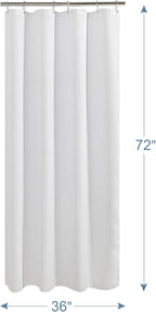 AmazerBath White Waffle Shower Curtain, 36x72 Inches, Fabric Stall Curtain With Waffle Weave, Hotel Quality Bathroom Shower Curtains