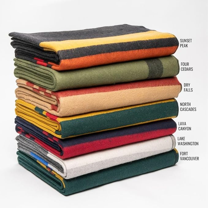 Arcturus Rainier Wool Blanket - 4.5lbs Warm, Heavy, Washable, Large | Great for Camping, Outdoors, Survival & Emergency Kits (Dry Falls)