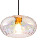 Stained Glass Pendant Lighting, 11" Hammered Lampshade Hanging Lamp, 1-Light Brass Gold Chandelier for Dining Living Room Kitchen Island