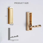 Foldable Gold Wall Hooks 4 Pack,Heavy Duty Wall Hooks for Hanging Coats Towels Backpacks Bags Brushed Gold Towel Hooks in The Bathroom,Closet,Entryway,Pool and Kitchen.(Gold, 4)