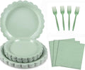Disposable cutlery set for 16 guests -69 pieces, including 7-inch/9-inch plates, napkins, tablecloths, and forks, suitable for birthdays, weddings, picnics, baby showers, and events