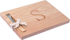 Miicol Wood Charcuterie Board, Monogram Cheese Board 10 Inch, Personalized Initial Cutting Board with Spreader, Unique Housewarming Gift, Ideal for Kitchen, Home, Letter S