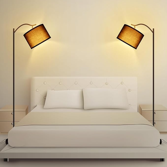 BoostArea Floor Lamp for Living Room,Arc Floor Lamp with Remote Control,Stepless Dimmable Brightness & Colors Temperature 2700k-6500k,Modern Standing Lamp for Bedroom Study Room Office,Black