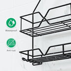 TreeLen Shower Organizer Hanging Caddy over Head - Black Bathroom Shower Hanger for Shampoo Razor Soap