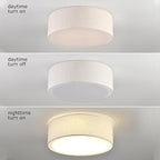 3-Light Ceiling Light Fixture, 13" Drum Flush Mount Ceiling Light, Modern Close to Ceiling Lights with Fabric Linen Shade Farmhouse Flush Mount Light for Bedroom Hallway Kitchen Dining Living Room