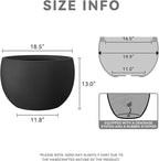 Kante 19.9" Dia Round Concrete Planter, Outdoor/Indoor Large Bowl Plant Pots with Drainage Hole and Rubber Plug for Garden Patio Balcony Home, Black