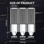 3-in-1 Quadrate Dispensers for The Shower,Shower soap Dispenser,Conditioner Dispenser, Shampoo Dispenser,No Drilled Wall Mounted Distributor,Hotel,Bathroom,Home (Triple, Grey)