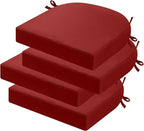 idee-home Outdoor Chair Cushions Set of 4, Thick 17" x 17" x 3" Patio Chair Cushions for Outdoor Furniture Waterproof with Ties, Seat Cushion, Patio Chair Pads Dining Chair Spice