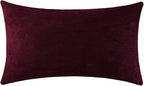 Jeneoo Burgundy Decorative Throw Pillow Covers Soft Chenille Comfy Long Lumbar Couch Cushion Case for Living Home Sofa Decor (Set of 1, 14 x 36 Inches)
